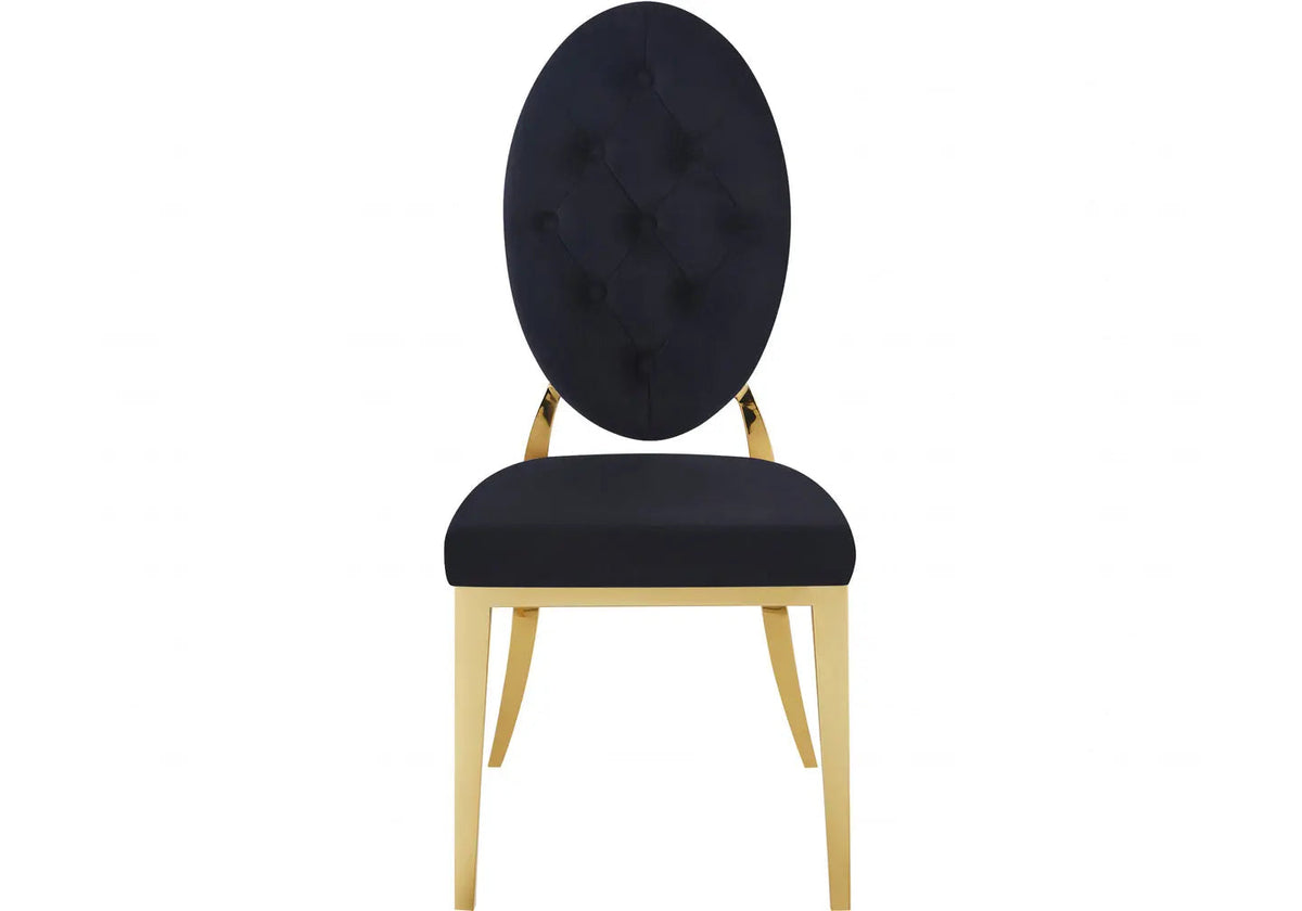 Lot de 4 chaises médaillon noir et doré | Iris