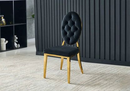Lot de 4 chaises médaillon noir et doré | Iris