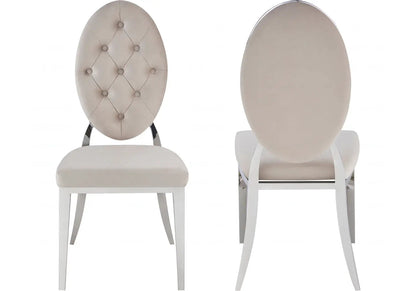 Lot de 4 chaises médaillons taupe et argent | Iris
