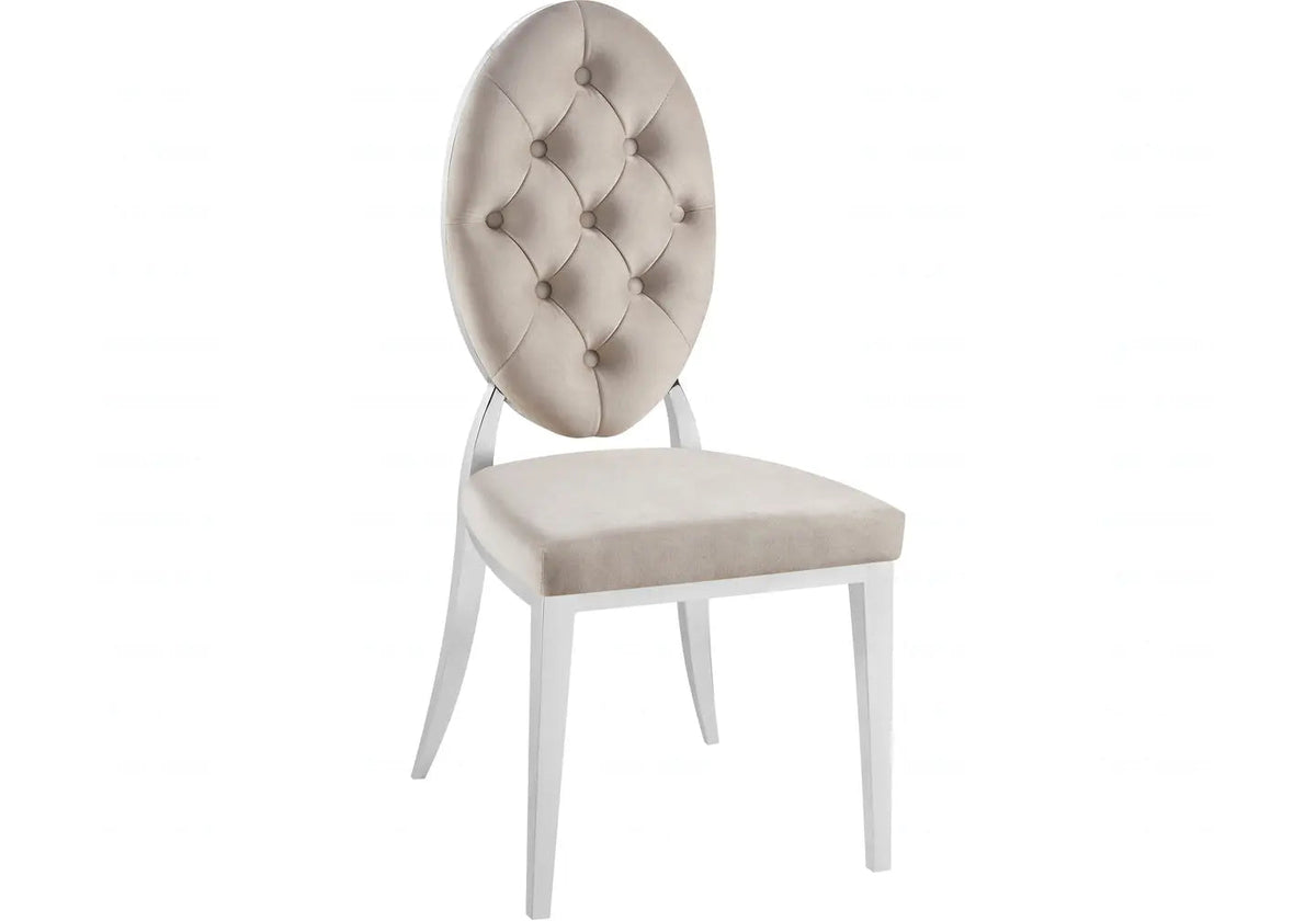 Lot de 4 chaises médaillons taupe et argent | Iris