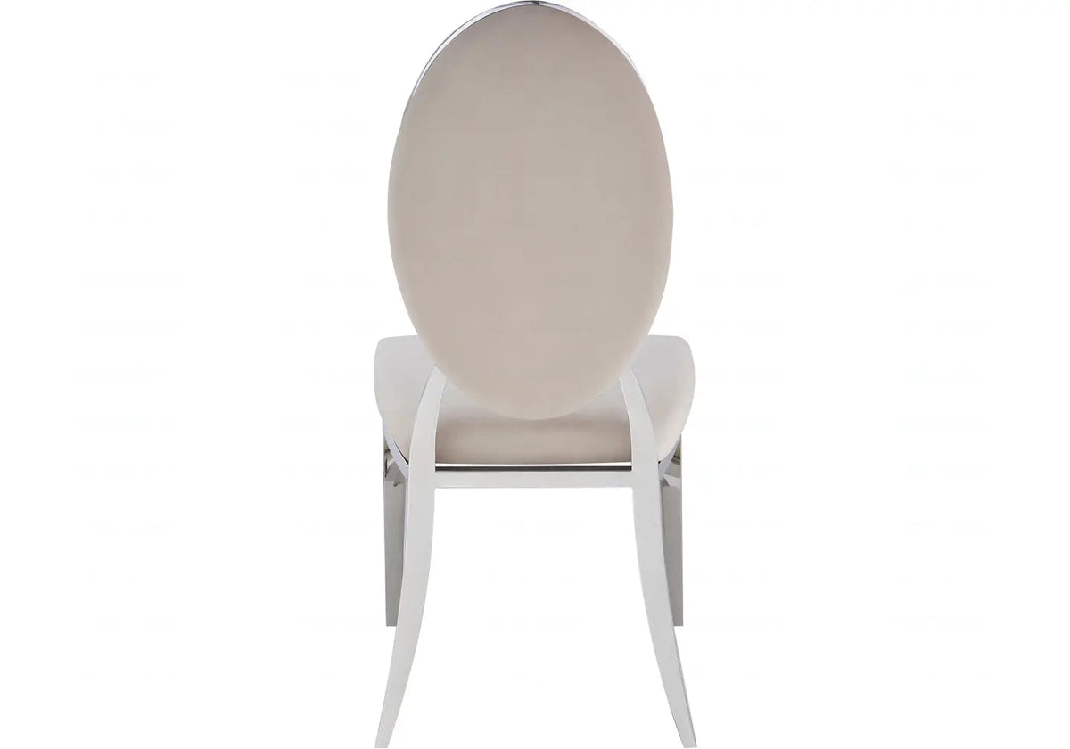 Lot de 4 chaises médaillons taupe et argent | Iris