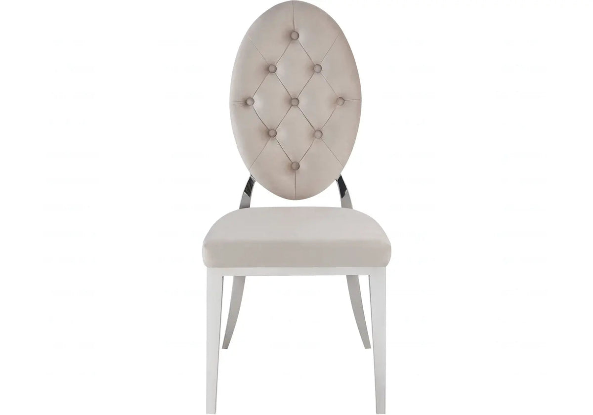 Lot de 4 chaises médaillons taupe et argent | Iris