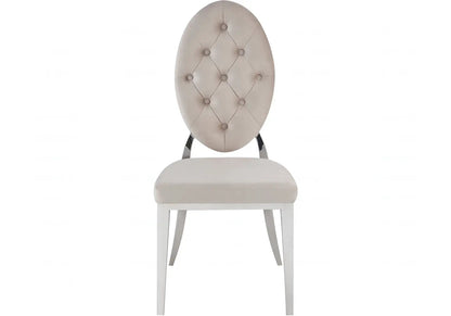 Lot de 4 chaises médaillons taupe et argent | Iris