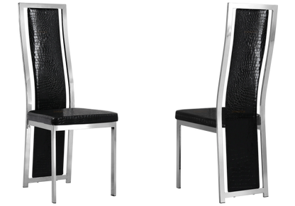 Ensemble table verre trempé et 6 chaises argent | Kiro