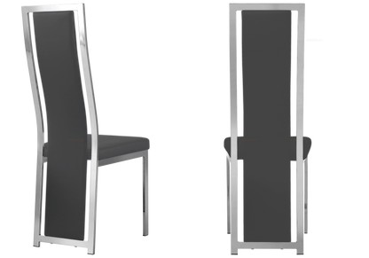 Lot de 6 chaises de salle à manger simili gris | Kora