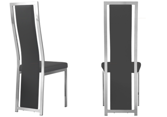 Lot de 6 chaises de salle à manger simili gris | Kora