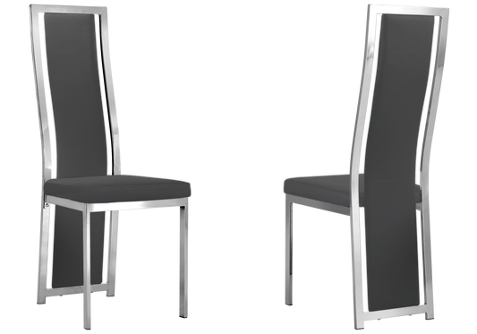 Lot de 6 chaises de salle à manger simili gris | Kora