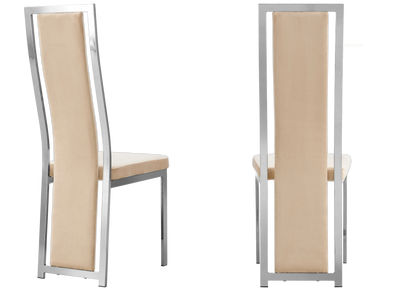 Lot de 6 chaises design en beige et acier | Kora