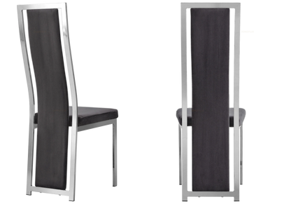 Lot de 6 chaises design gris et argenté | Kora
