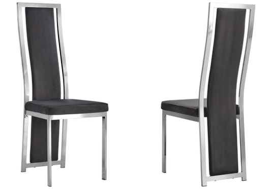 Lot de 6 chaises design gris et argenté | Kora