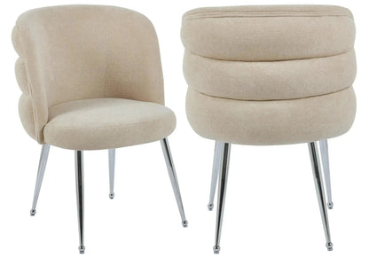 Lot de 2 fauteuils de table tissu effet lin moka | Kaelo