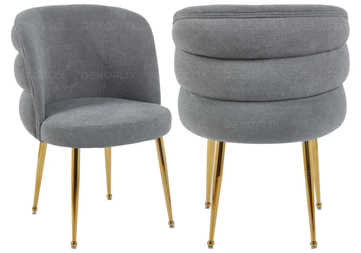 Lot de 2 fauteuils de table effet lin anthracite | Kaelo