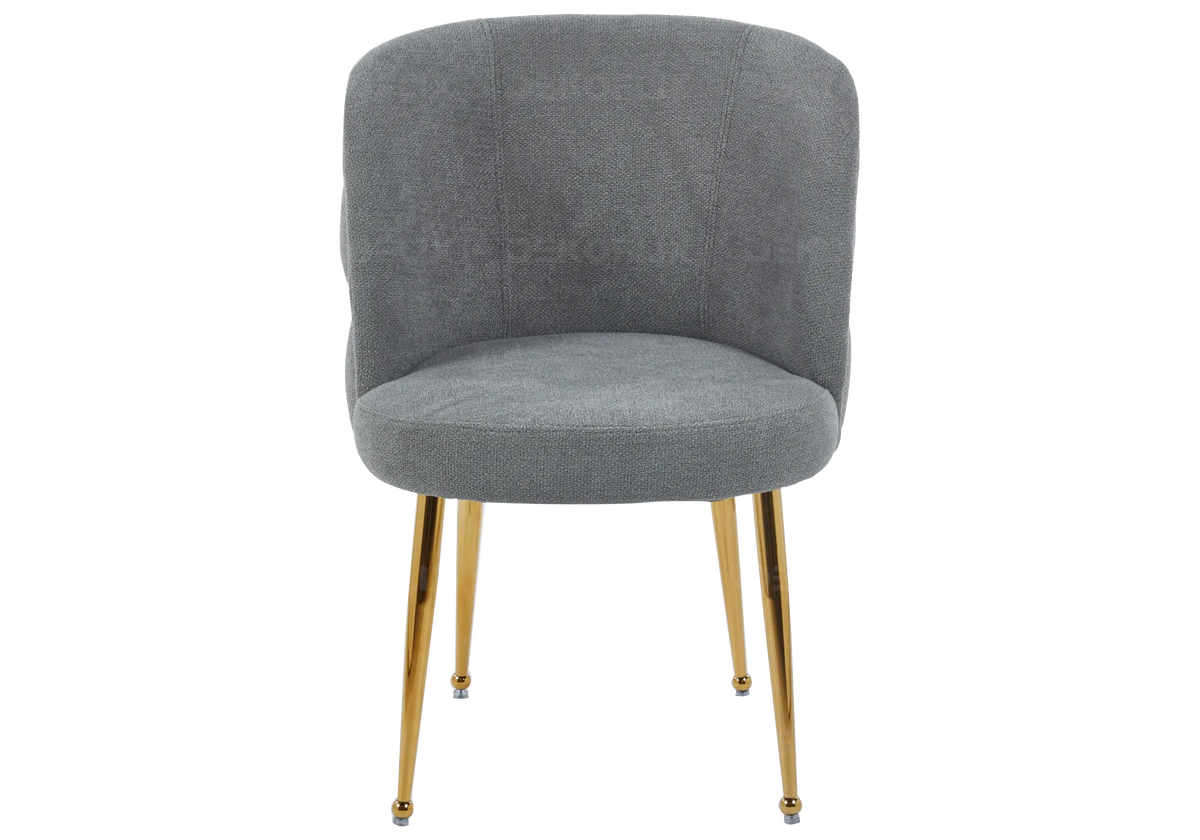 Lot de 2 fauteuils de table effet lin anthracite | Kaelo