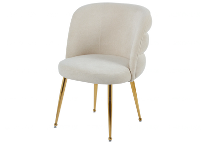 Lot de 2 fauteuils de table tissu effet lin écru | Kaelo