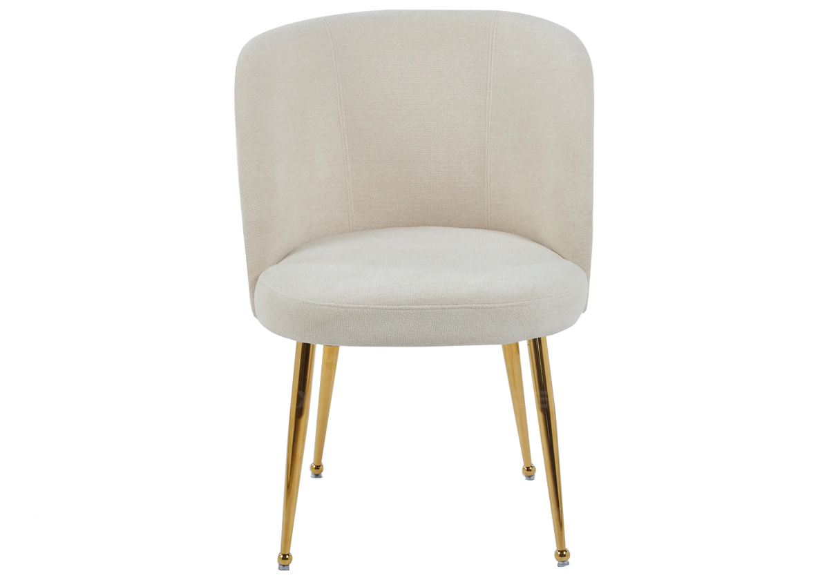 Lot de 2 fauteuils de table tissu effet lin écru | Kaelo