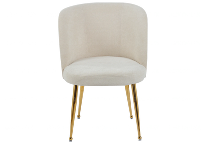 Lot de 2 fauteuils de table tissu effet lin écru | Kaelo