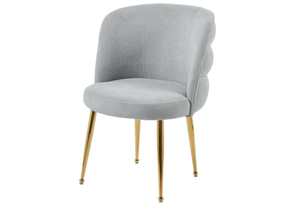 Lot de 2 fauteuils de table tissu effet lin gris | Kaelo