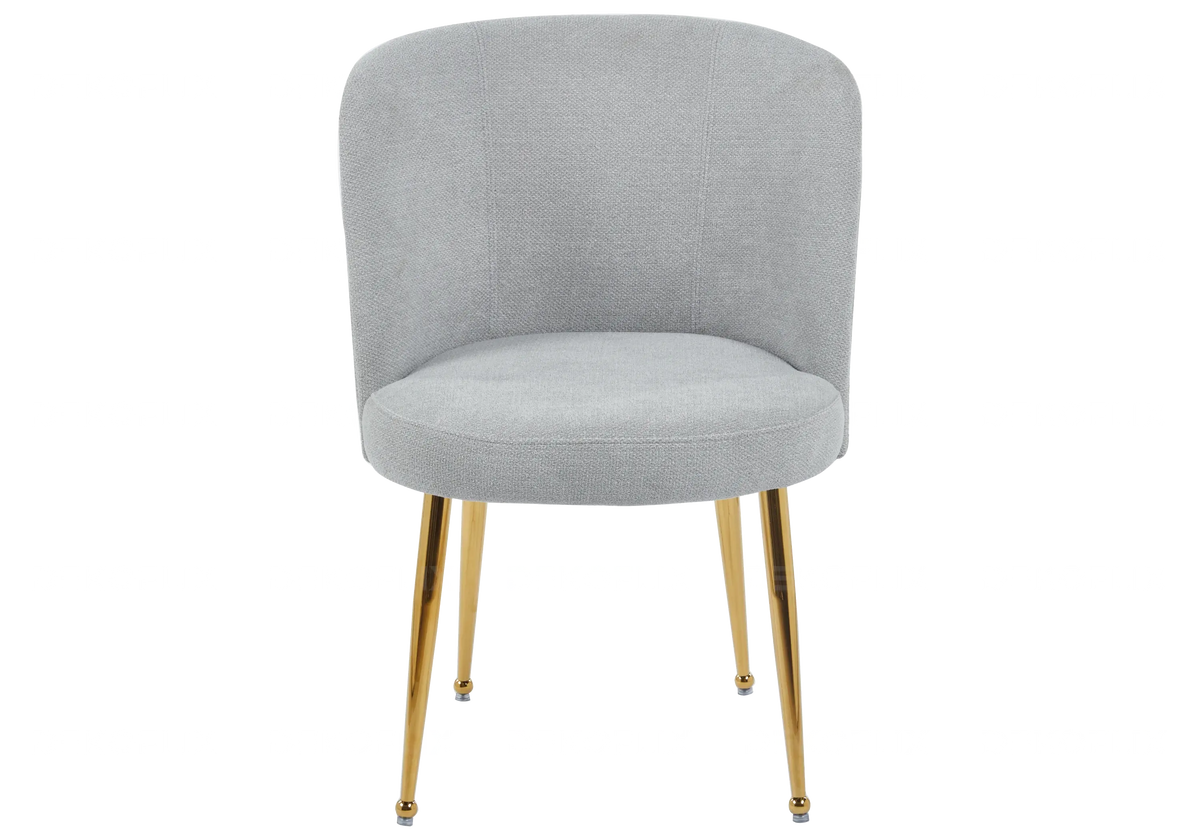 Lot de 2 fauteuils de table tissu effet lin gris | Kaelo