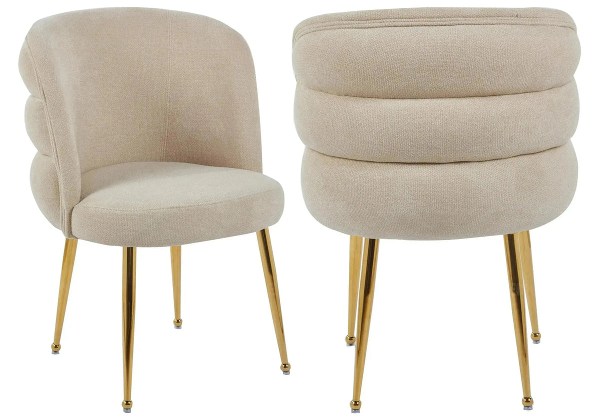 Lot de 2 fauteuils de table tissu effet lin moka | Kaelo