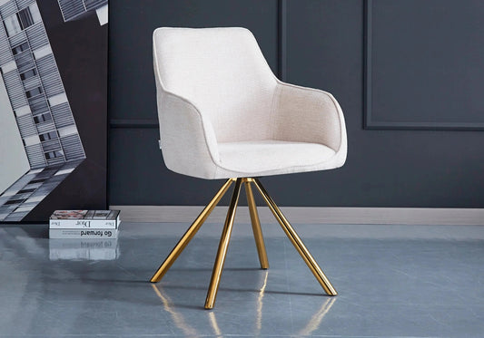 Lot de 2 fauteuils de table bouclé écru pieds dorés | Solix
