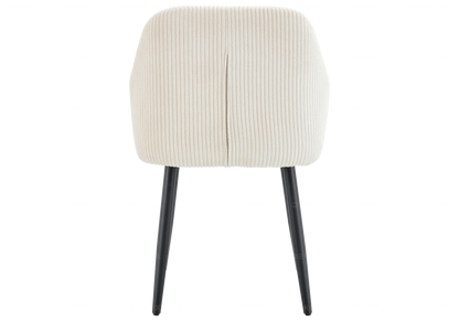 Lot de 2 fauteuils de table velours côtelé beige | Kynox