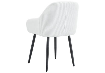 Lot de 2 fauteuils de table velours côtelé écru | Kynox
