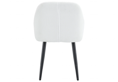 Lot de 2 fauteuils de table velours côtelé écru | Kynox