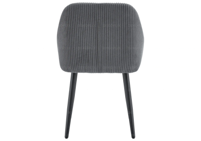 Lot de 2 fauteuils de table velours côtelé gris | Kynox