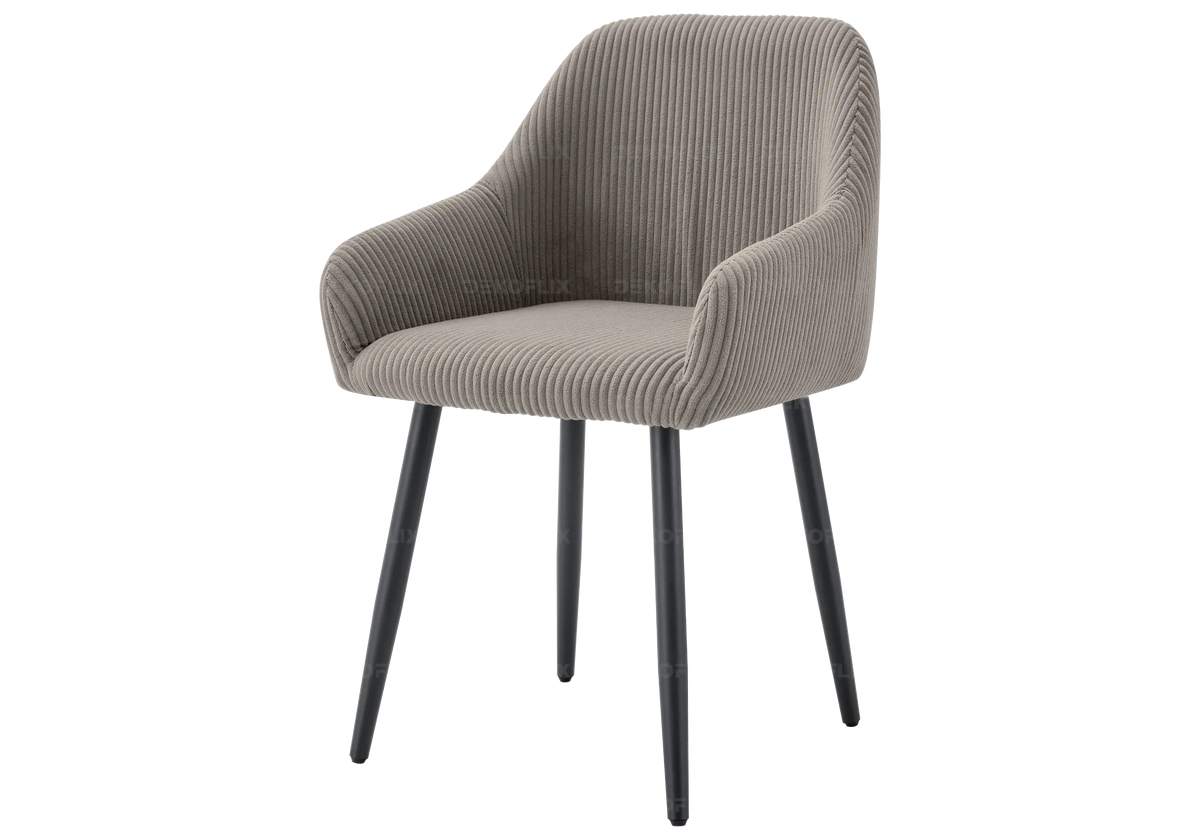 Lot de 2 fauteuils de table velours côtelé moka | Kynox