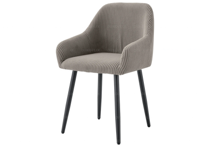 Lot de 2 fauteuils de table velours côtelé moka | Kynox