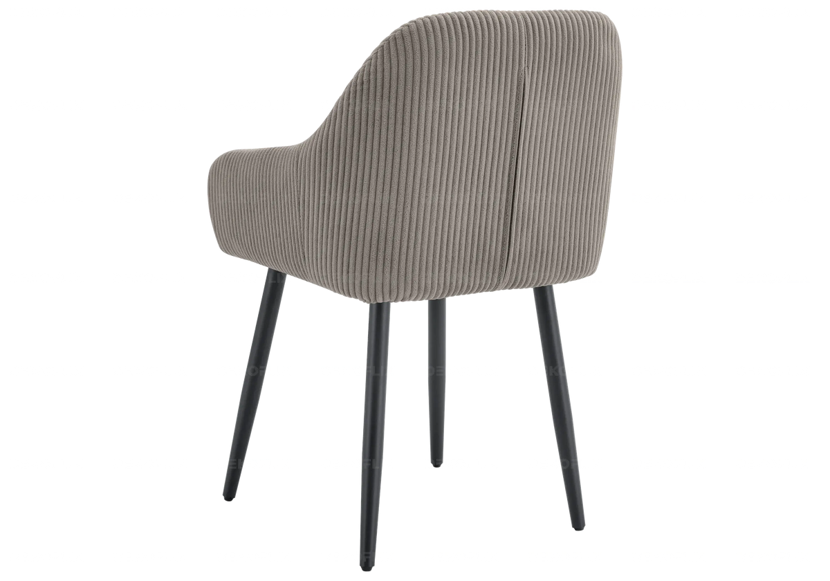 Lot de 2 fauteuils de table velours côtelé moka | Kynox