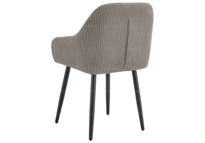 Lot de 2 fauteuils de table velours côtelé moka | Kynox