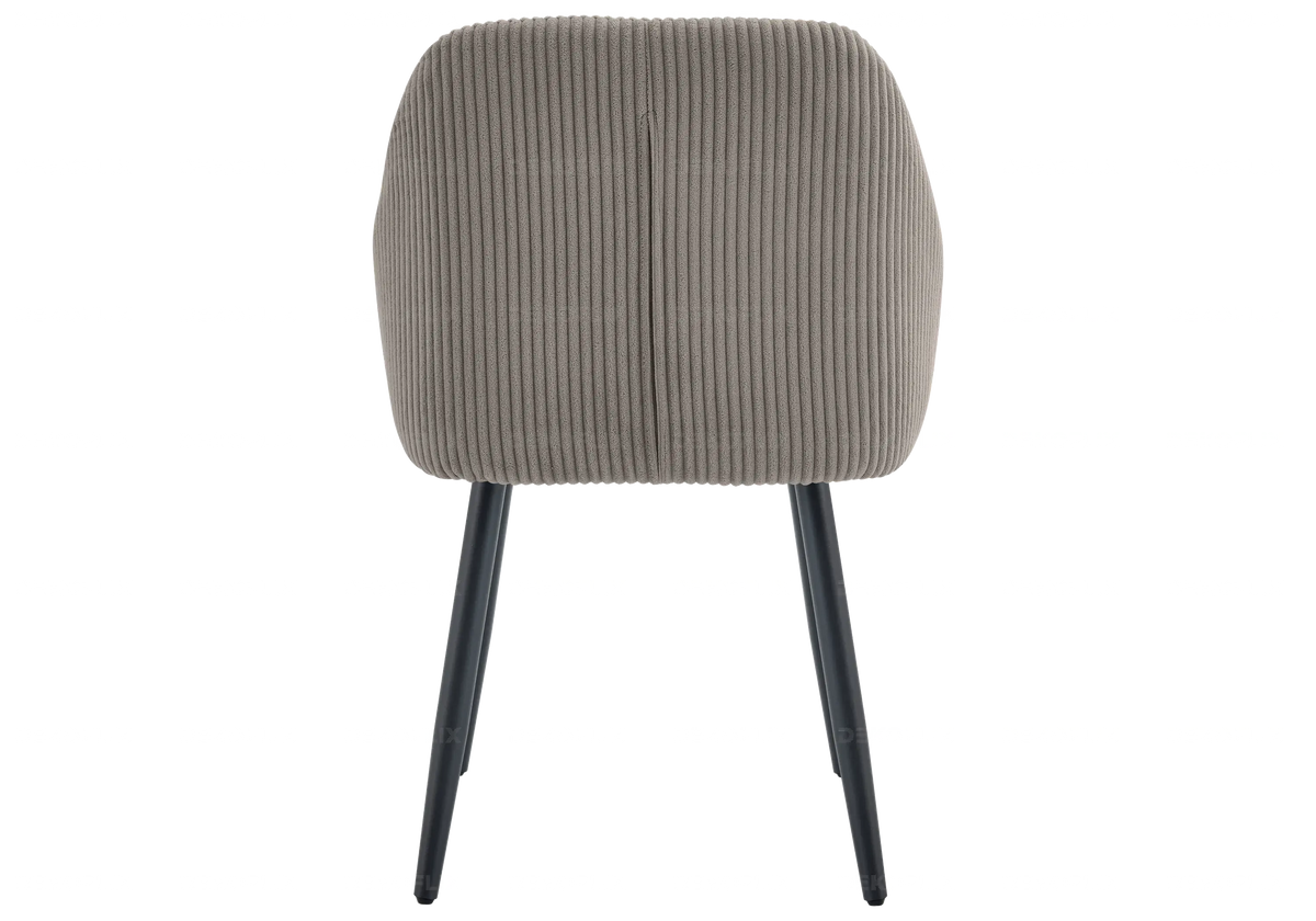 Lot de 2 fauteuils de table velours côtelé moka | Kynox