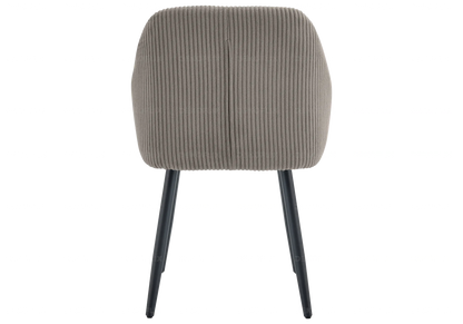 Lot de 2 fauteuils de table velours côtelé moka | Kynox