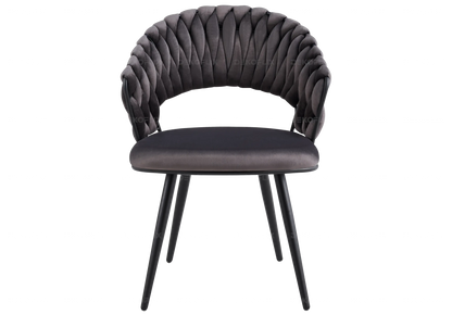Lot de 2 chaises anthracite pieds noirs | Vexis