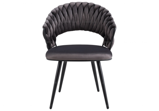 Lot de 2 chaises anthracite pieds noirs | Vexis