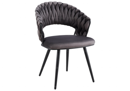 Lot de 2 chaises anthracite pieds noirs | Vexis