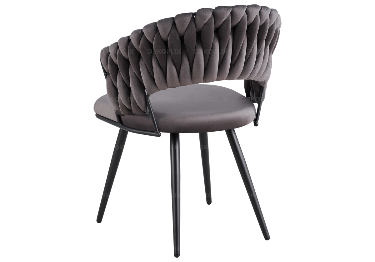 Lot de 2 chaises anthracite pieds noirs | Vexis