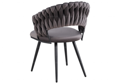 Lot de 2 chaises anthracite pieds noirs | Vexis