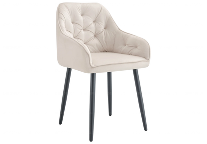 Lot de 2 fauteuils capitonnés en beige | Vexa