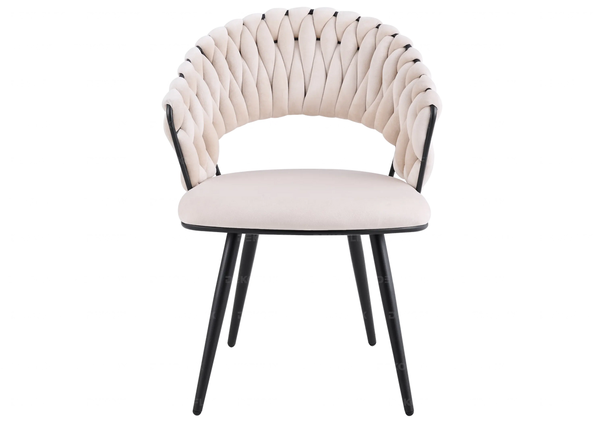 Lot de 2 chaises en beige et pieds noirs | Vexis