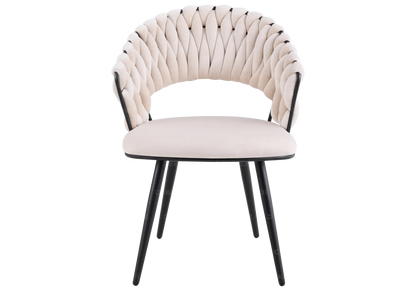 Lot de 2 chaises en beige et pieds noirs | Vexis