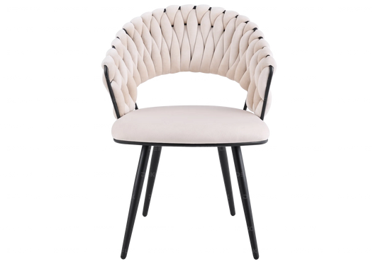 Lot de 2 chaises en beige et pieds noirs | Vexis