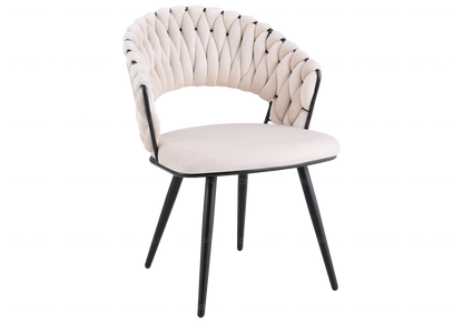Lot de 2 chaises en beige et pieds noirs | Vexis