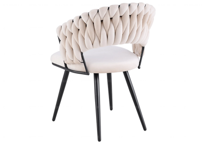 Lot de 2 chaises en beige et pieds noirs | Vexis