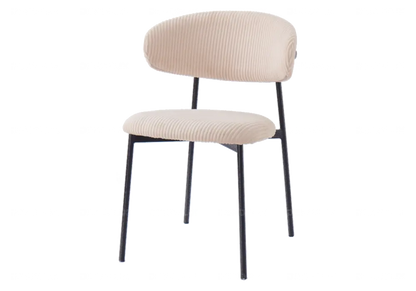 Lot de 4 chaises de table velours côtelé beige | Vexta