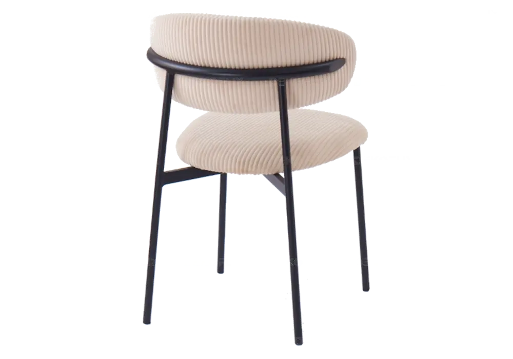 Lot de 4 chaises de table velours côtelé beige | Vexta