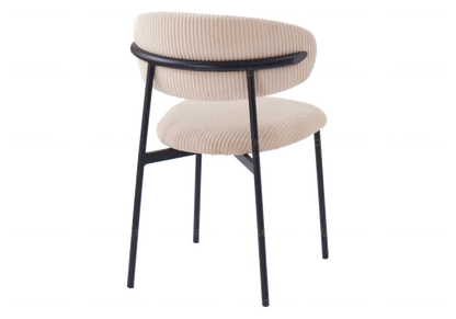 Lot de 4 chaises de table velours côtelé beige | Vexta