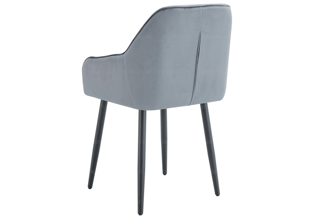 Lot de 2 fauteuils capitonnés en gris | Vexa