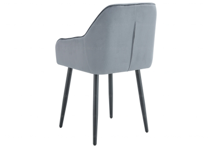 Lot de 2 fauteuils capitonnés en gris | Vexa